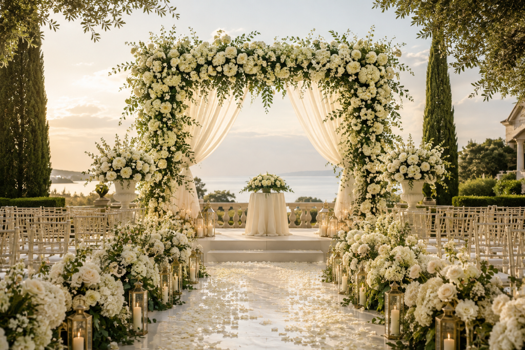 Final hero image of an elegant floral wedding ceremonyChatGPT Image Aug 7 2026 12 15 23 PM