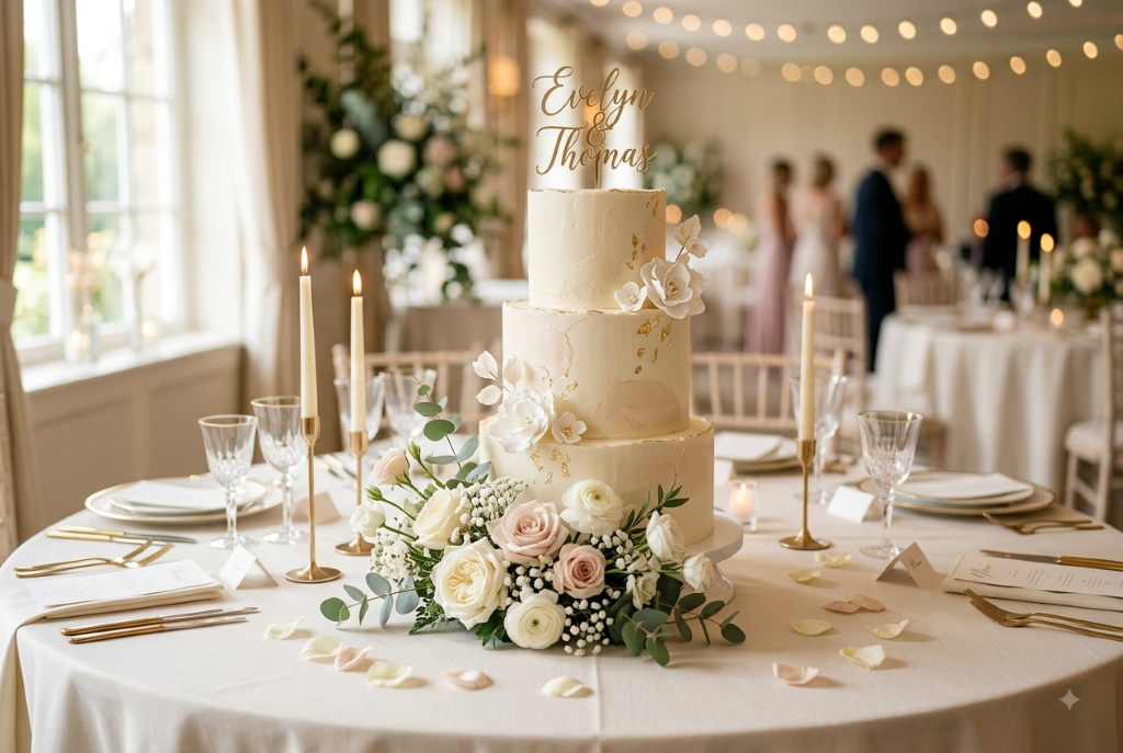 cake tabke deco for wedding cakeGemini Generated Image k6kurtk6kurtk6ku 1